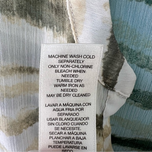 Chico's Dynamic Twist Tula Tunic Top Asymmetrical Hem Roll Tab Sleeve SIZE LARGE - Picture 8 of 10